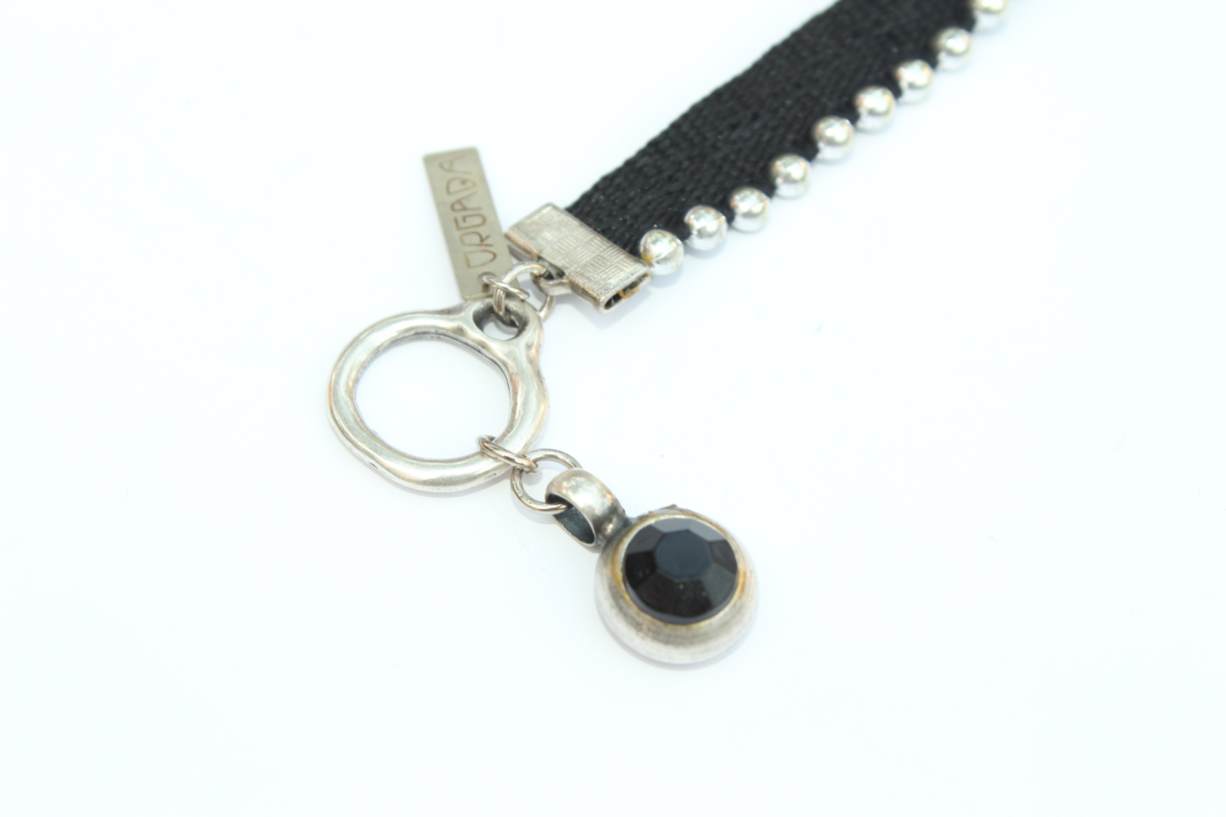 orgada's black grungy and sexy Spot Choker on a white background