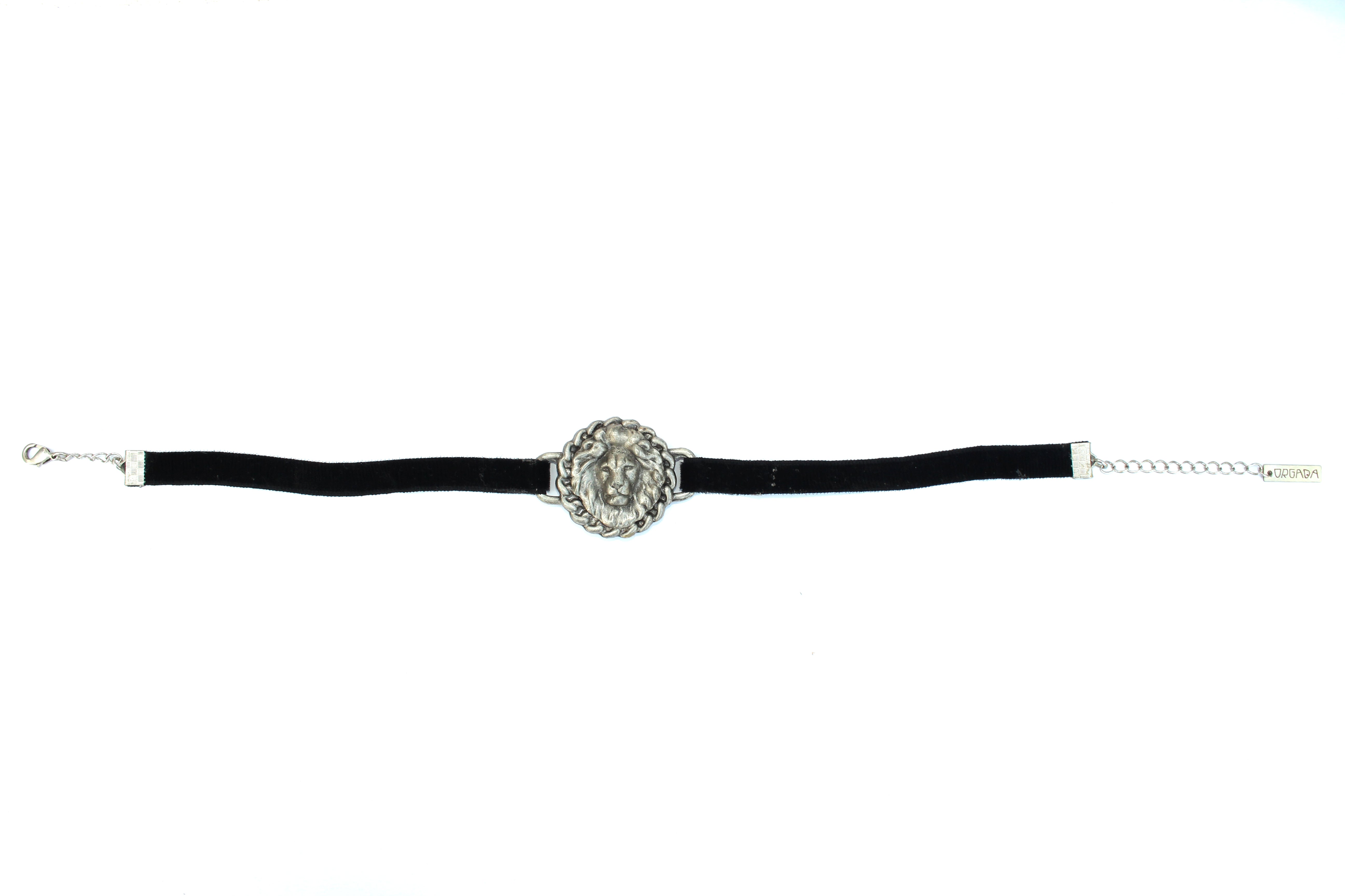 orgada's black fierce leono velvet choker on a white background