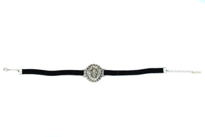 orgada's black fierce leono velvet choker on a white background