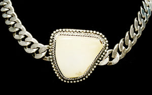 Orgada's Moonstone Pariteet Choker designed for the ultimate bohemian princess on a black background